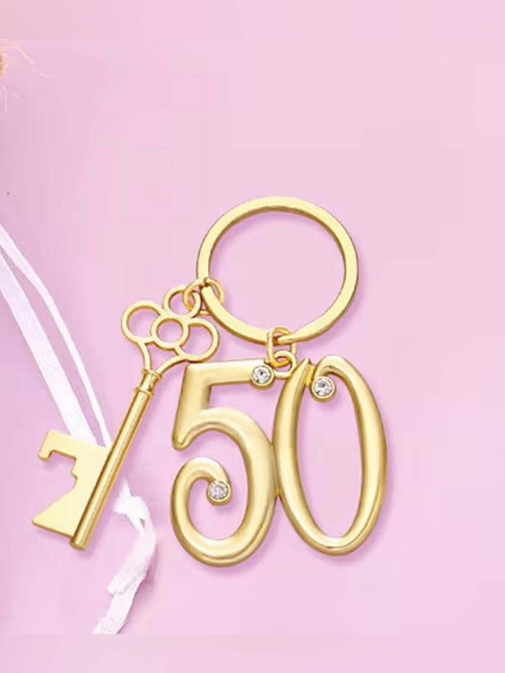 50th key bottle opener keychain